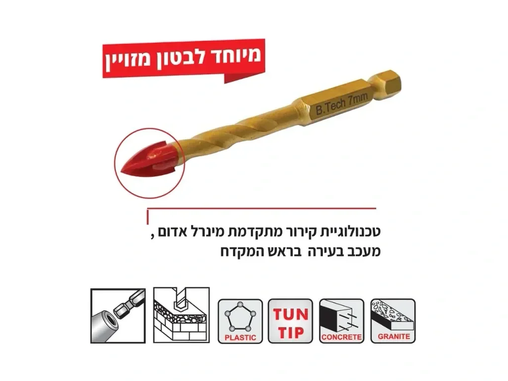 מקדח אוניברסלי 4 מ"מ (זוג מקדחים) צלב XXXX6- 4T לאימפקט-קודח פי 3 מהיר