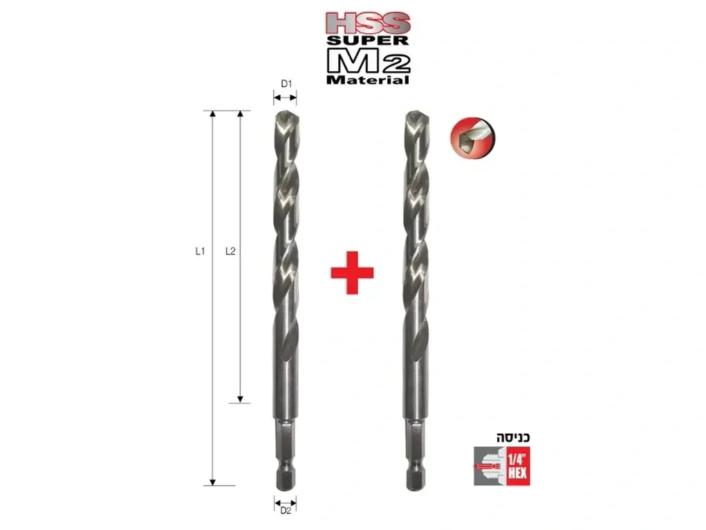 מקדח לאימפקט זוג B.Tech HSS SUM2 "1/4 מידה 2.0 מק"ט 0509302