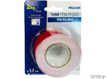 סרט דבק דו צדדי ספוגי חזק במיוחד רוחב 25.4 מ"מ [1.7 מטר] 1280