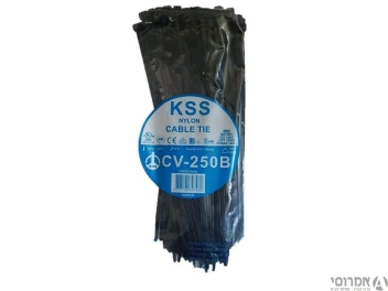 אזיקון פלסטיק 4.8*250 שחור [100 יחידות]-KSS