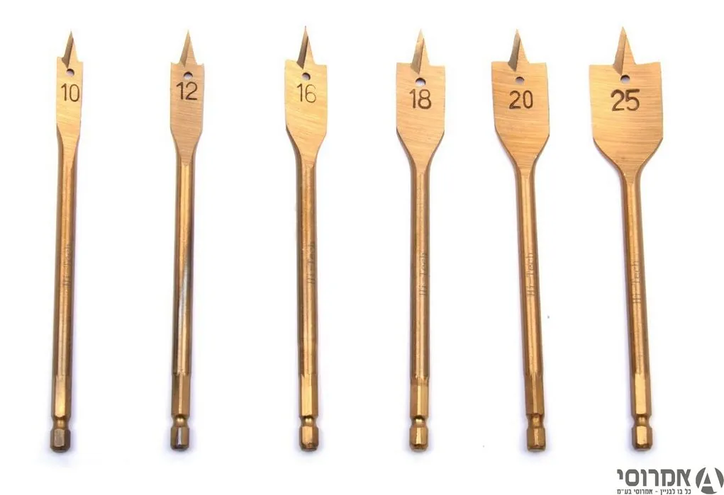 מקדח עץ שטוח טיטניום 10-25 מ"מ [סט 6 ] 3