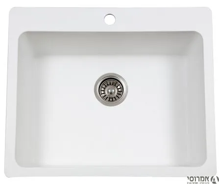 ורד כיור מטבח גרניט 61*51 לבן דגם 1000 3