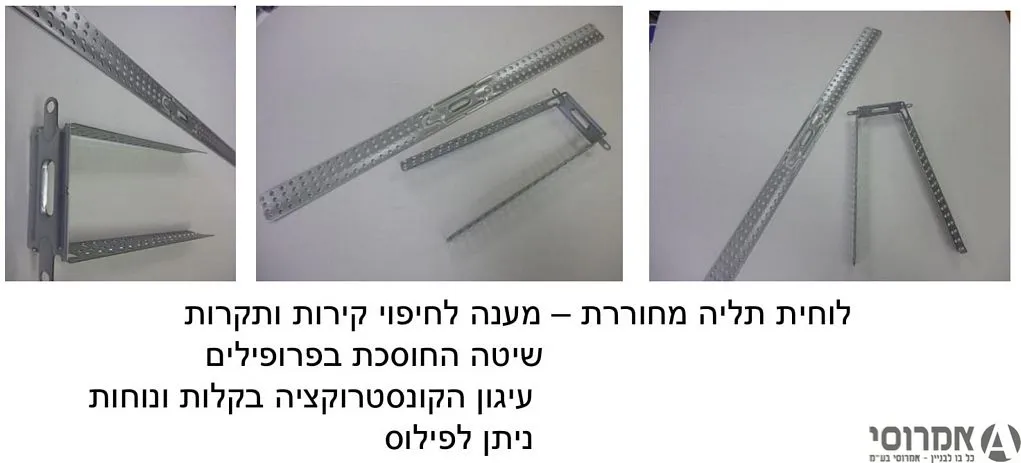 לוחית תליה מחוררת ל-C 60  אורך 200 מ"מ--קופסא 100 יח'