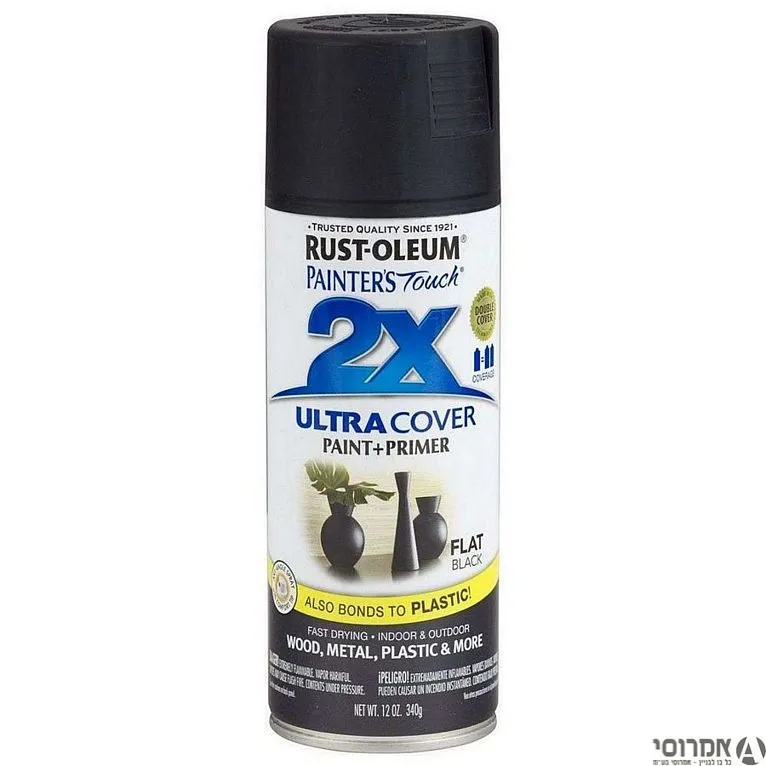 ספריי צבע שחור מט 304012 FLAT BLACK אלרם