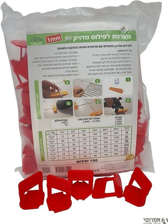 מרווחים/ספייסרים 1 מ"מ לפילוס- אן.טי.אס.אי-[100 יח'] 3