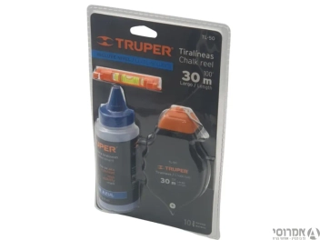 אנך סימון מהיר 30 מטר עם מיכל צבע + עינית פלס TRUPER