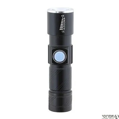 פנס יד USB נטען 3W + זום FOX EYE 3