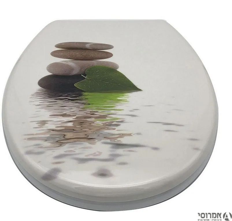 טורנדו פלוס מכסה אסלה נשלף חלוקי נחל אפור 990143 עוז גום