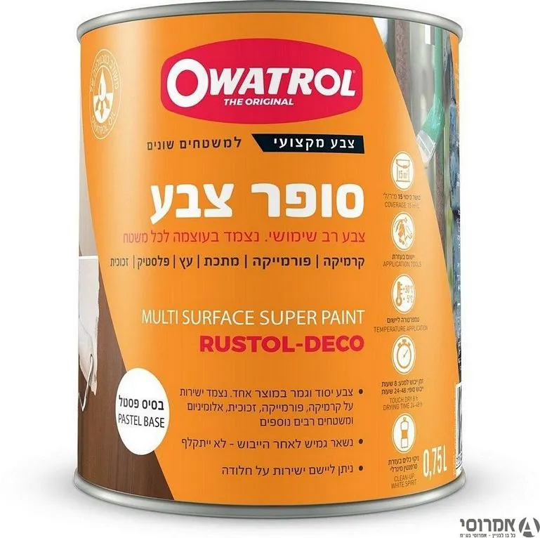 סופר צבע -לבן [בסיס P] צבע חזק לכל משטח [0.75 ליטר] -סאן דק 3