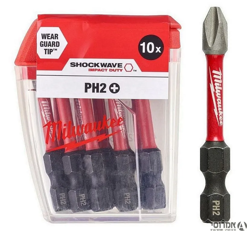 ביט 50 מ"מ SHOCKWAVE PH 2 מארז 10 יח' מילווקי