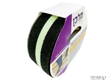 סרט למניעת החלקה 50 מ"מ עם פס פולט אור  - [10 מטר ]