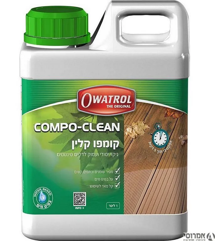 קומפו קלין - חומר לניקוי לדק סינטטי - 1 ליטר סאן דק