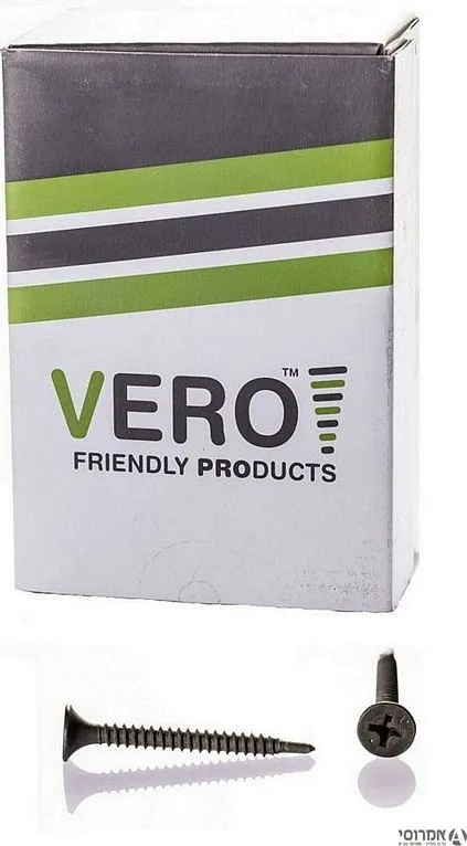 בורג גבס 25*3.5 קודח- שחור [500 יח'] -VERO