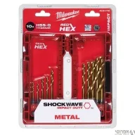 סט 10 מקדחי טיטניום לאימפקט - 3-10 מ"מ RED HEX מילווקי