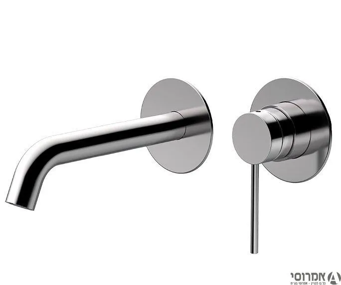 ברז קיר לכיור רחצה פיה קבועה קצרה 305713 חמת
