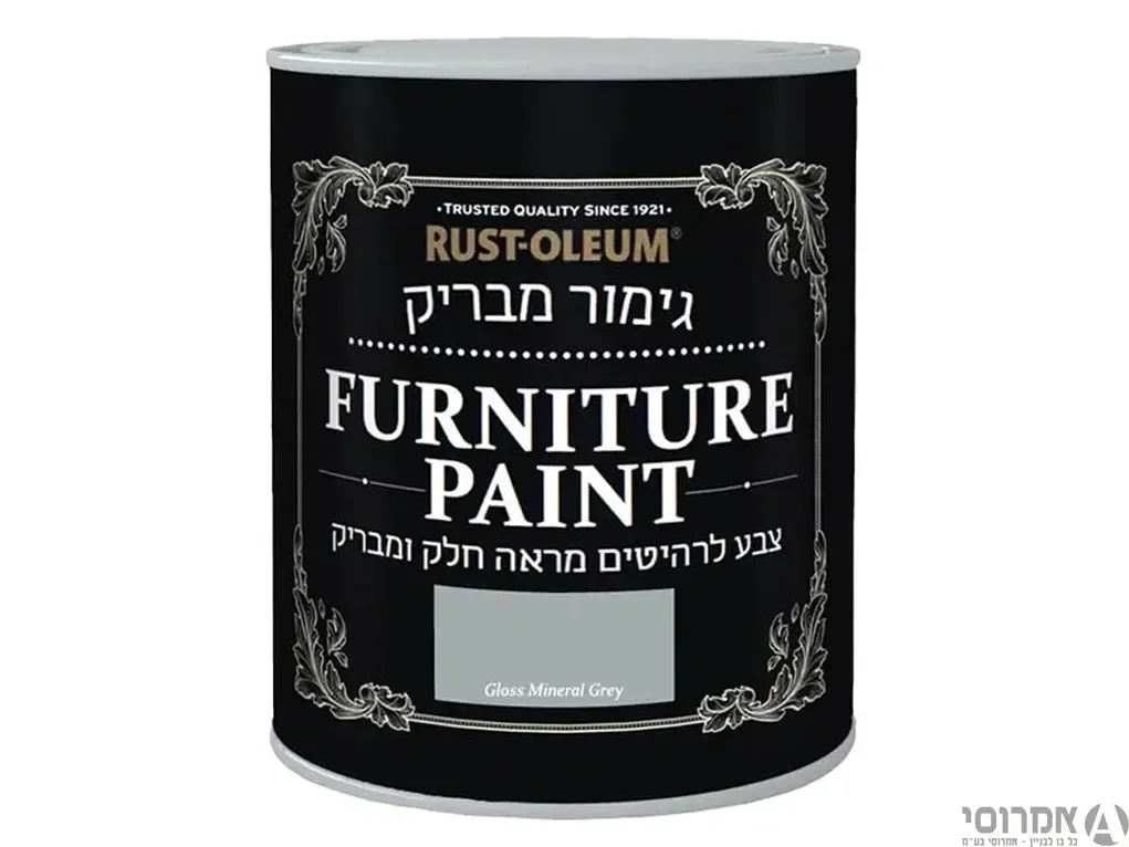 צבע לרהיטים [שאבי שיק] מבריק [0.75 ליטר] 16040 MINERAL GREY - אלרם