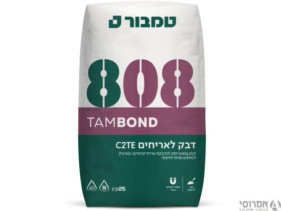 דבק קרמיקה לאריחים פנימי וחיצוני 808 (שק 25 ק"ג ) -טמבור C2TE- שאל על מבצע למשטח