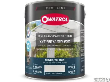 אווטרול צבע חצי שקוף לעץ בשכבה אחת בלבד [3.6 ליטר]-וייט פרצ'מנט T306 -סאן דק