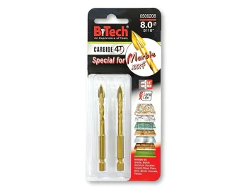 מקדח 4T זוג 1/4" אימפקט XXX4 B.Tech מידה 8.0 מק"ט 0509208