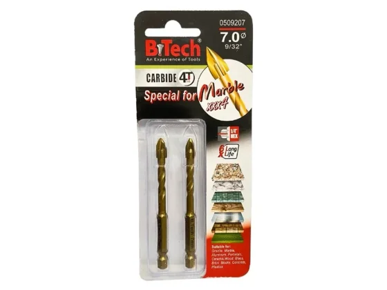 מקדח 4T זוג 1/4" אימפקט XXX4 B.Tech מידה 7.0 מק"ט 0509207