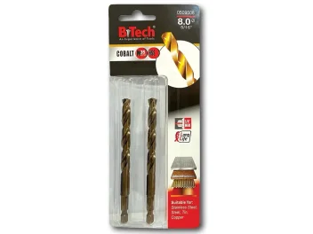 מקדח אימפקט זוג 1/4" קובלט M35 B.Tech מידה 8.0 מק"ט 0509508