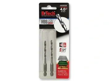 מקדח לאימפקט זוג B.Tech HSS SUM2 "1/4 מידה 4.0 מק"ט 0509304