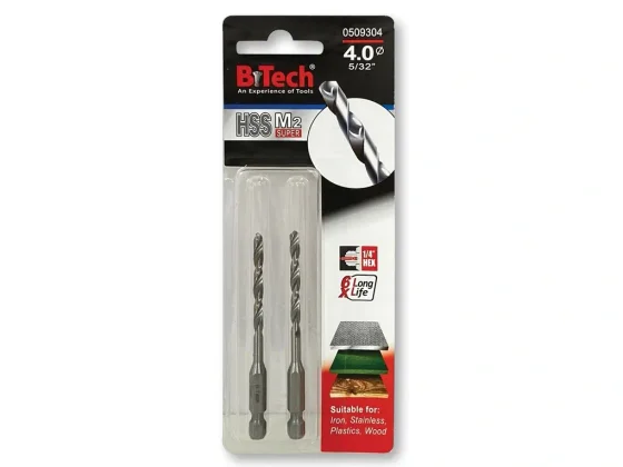 מקדח לאימפקט זוג B.Tech HSS SUM2 "1/4 מידה 4.0 מק"ט 0509304