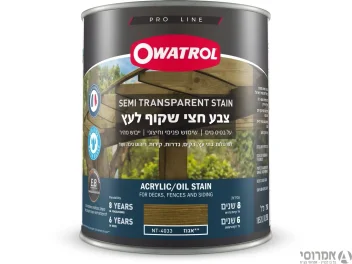 אווטרול צבע חצי שקוף לעץ בשכבה אחת בלבד – NT-4033 אגוז - 0.75 ליטר - סאן דק