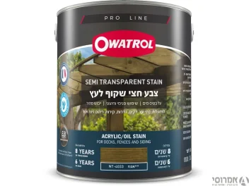 אווטרול צבע חצי שקוף לעץ  בשכבה אחת בלבד – NT-4033 אגוז - 3.6 ליטר - סאן דק