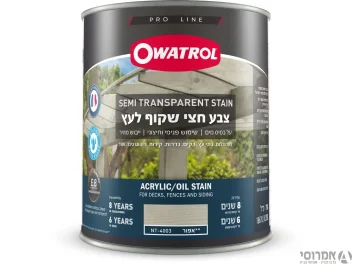 אווטרול צבע חצי שקוף לעץ בשכבה אחת בלבד – NT-4003 אפור - 0.75 ליטר - סאן דק
