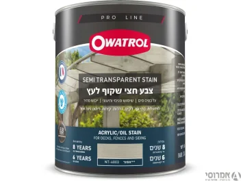 אווטרול צבע חצי שקוף לעץ  בשכבה אחת בלבד – NT-4003 אפור - 3.6 ליטר - סאן דק