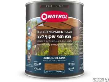 אווטרול צבע חצי שקוף לעץ בשכבה אחת בלבד – NT-4013 איפאה - 0.75 ליטר - סאן דק