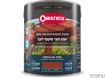 אווטרול צבע חצי שקוף לעץ  בשכבה אחת בלבד – NT-4068 מהגוני - 3.6 ליטר - סאן דק