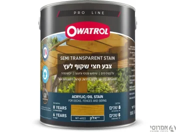 אווטרול צבע חצי שקוף לעץ  בשכבה אחת בלבד – NT-4022 אלון - 3.6 ליטר - סאן דק
