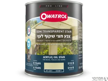 אווטרול צבע חצי שקוף לעץ בשכבה אחת בלבד – NT-4001 פנינה - 0.75 ליטר - סאן דק