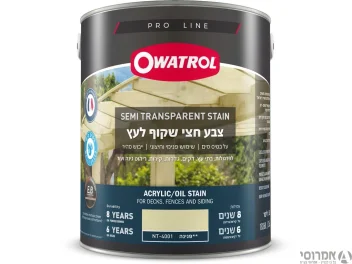 אווטרול צבע חצי שקוף לעץ  בשכבה אחת בלבד – NT-4001 פנינה - 3.6 ליטר - סאן דק