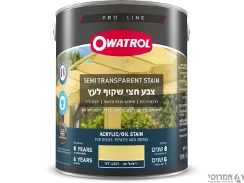 אווטרול צבע חצי שקוף לעץ  בשכבה אחת בלבד – NT-4009 חול ים - 3.6 ליטר - סאן דק