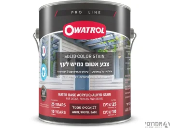 אווטרול צבע אטום גמיש לעץ – לבן/בסיס פסטל - 3.54 ליטר - סאן דק