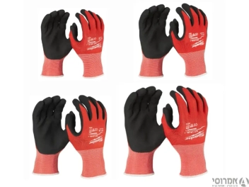 סט כפפות הגנה לחיתוך M+L+XL+XXL [דרגת חיתוך 1] מילווקי