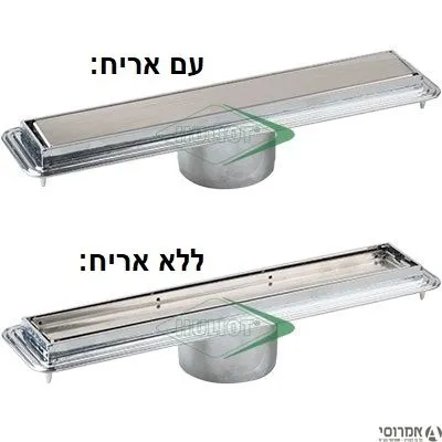 תעלת ניקוז AQUA SLIM 330 נירוסטה לאריח לריצוף למקלחת [סט] חוליות 3