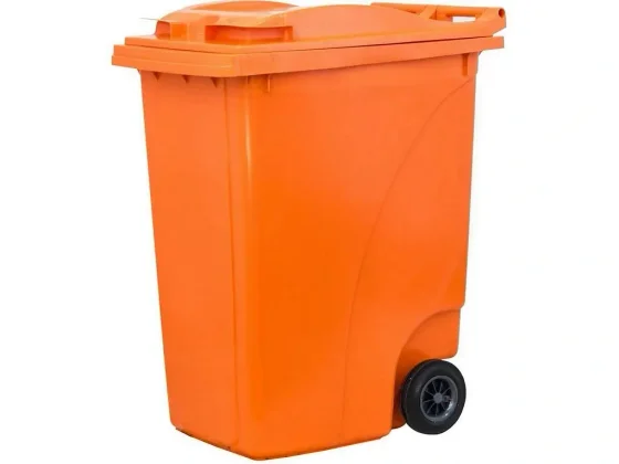 מיכל אשפה מחזור אריזות 360 ליטר+ מנעול-כתום