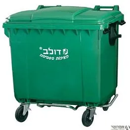 מיכל אשפה ירוק 1100 ליטר OTTO  עם רגלית