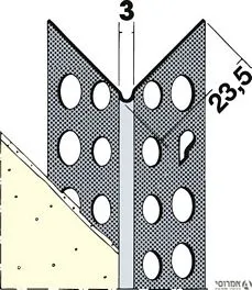 פינות גבס לגימור גבס 30*30-גרמני אלומיניום  א.גול ד.9579- [יחידה 3 מ"א]