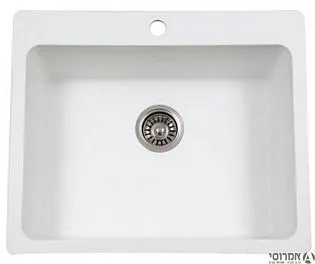 ורד כיור מטבח גרניט 61*51 לבן דגם 1000 3