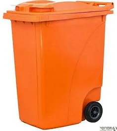 מיכל אשפה מחזור אריזות 360 ליטר+ מנעול-כתום