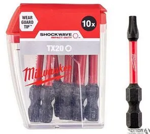 ביט כוכב טורקס 50 מ"מ SHOCKWAVE TX 20 מארז 10 יח' מילווקי