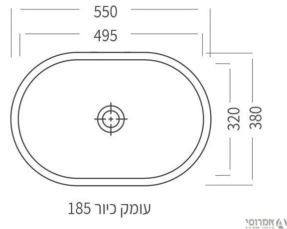 כיור מונח קפסולה לבן מק"ט 168 חרסה 2