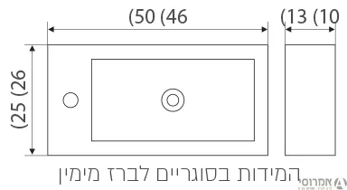 קע. רחצה תלוי "גרדה" לבן ברז מצד ימין 51202516 פלסאון 2