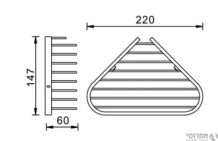סל רשת משולש פינתי 220x147x60 מ"מ 801649 חמת 2