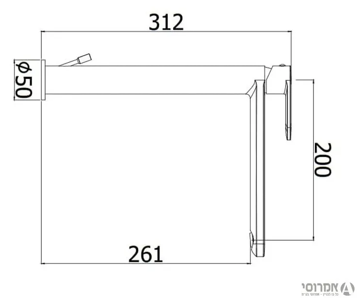 ורד ברז לכיור מונח קבוע גבוה -ניקל 3081 איטלקי ( 10 שנות אחריות) 2